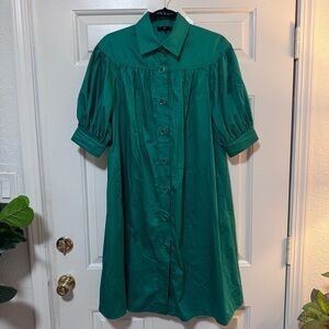 Luisa Spagnoli Green Button Down Dress  Size Small LN